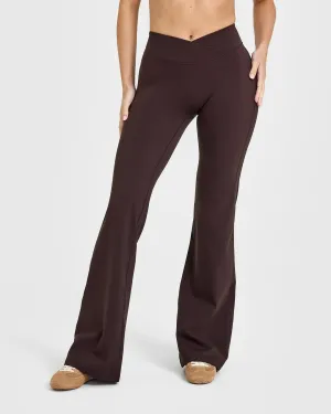 Creative Flow BreathableMeshInsert Unified Wrap Flared Bottoms | Plum Brown