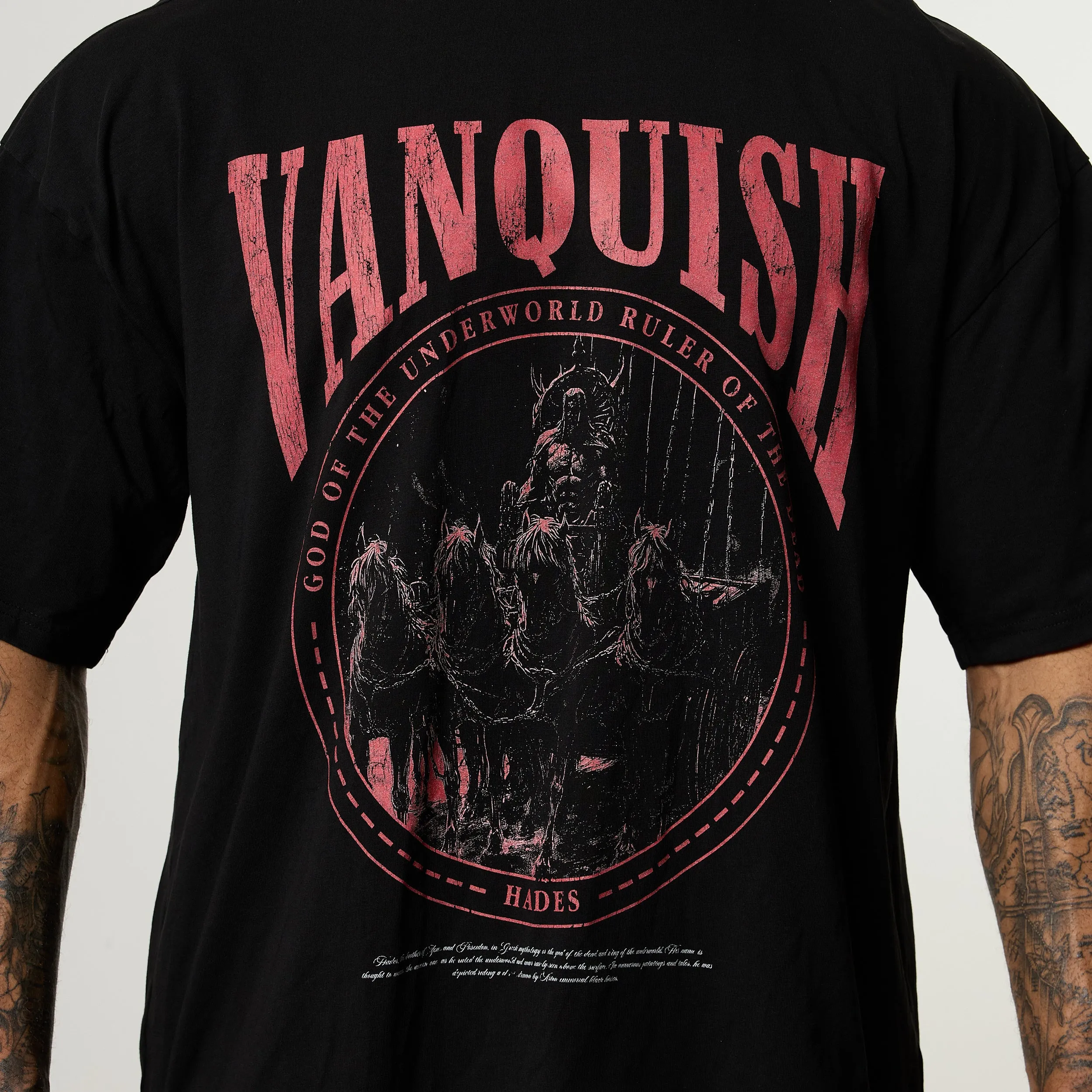 Ultra Soft Blended Textile Classic timelessness Vanquish Olympus Black Hades Oversized Boxy T Shirt