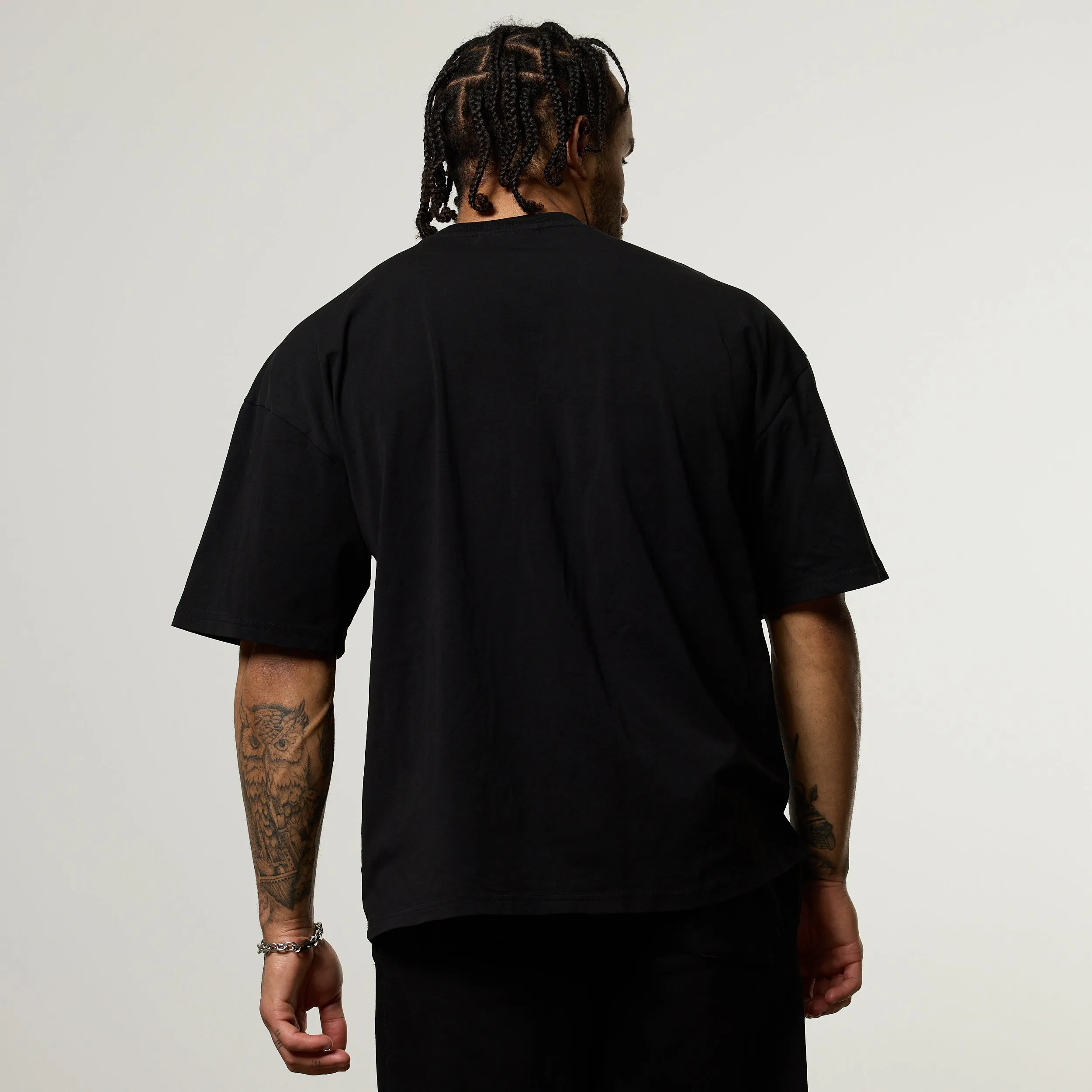 Vanquish Olympus Black Hades Oversized Boxy T Shirt Versatile Look Reinforced Shoulder Stitching