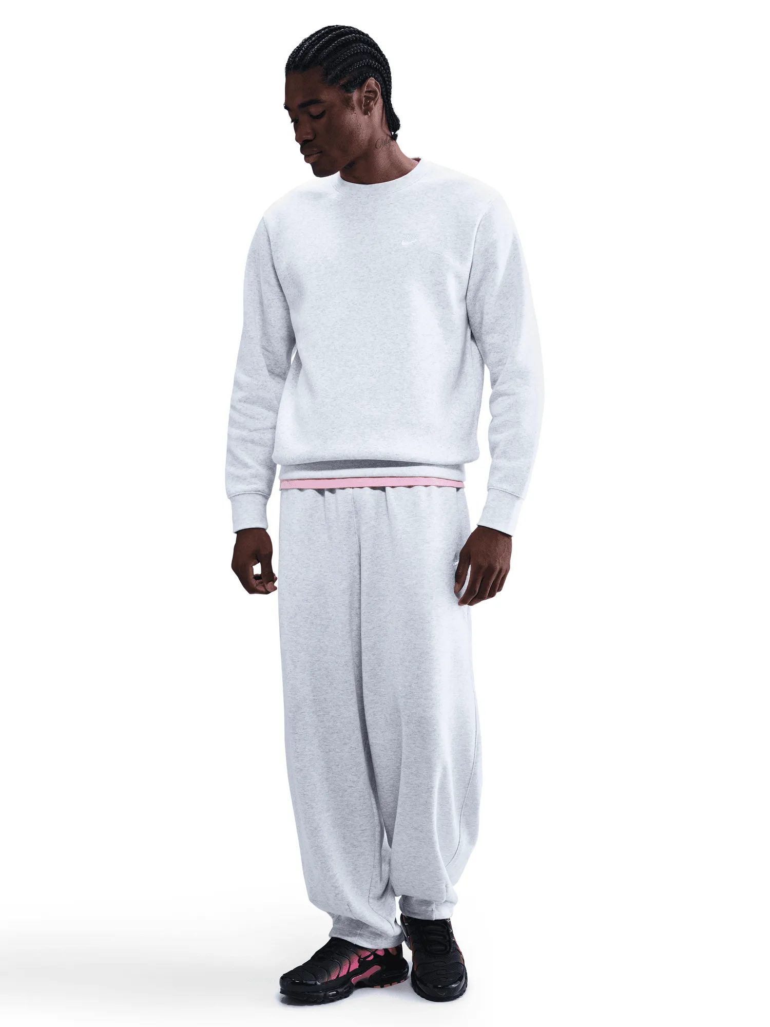 Warm Contrast Stitching Club Fleece Crew Sweatshirt