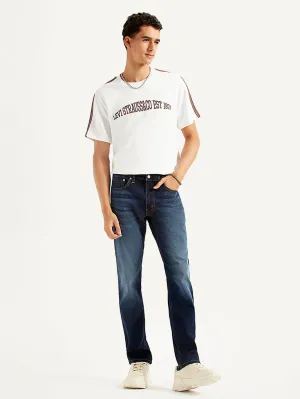 Men's 511 Dark Blue Slim Fit Mid Rise Jeans Trend Design Street Vibe