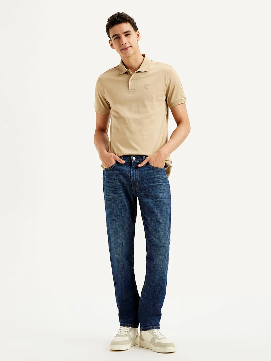 Men's 511 Dark Blue Slim Fit Mid Rise Jeans Chill Outfit