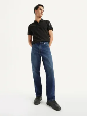 Men's 568 Blue Loose Fit Mid Rise Jeans Street Basics Textured Party Look Soft