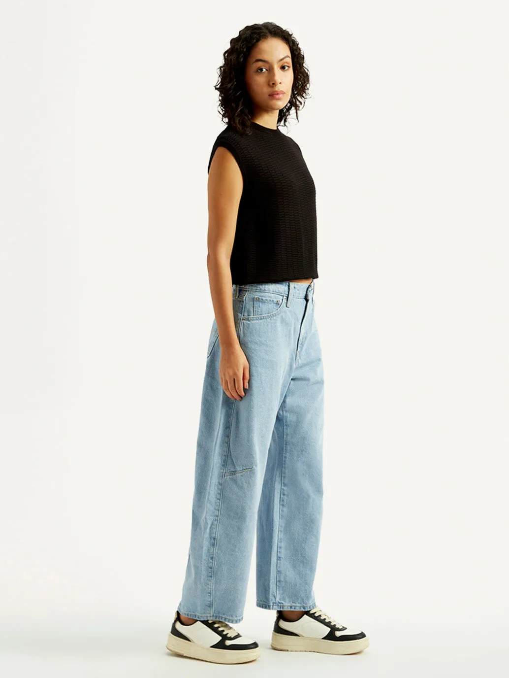Women's Cinch Light Blue Barrel Loose Fit Mid Rise Jeans Foundation Piece