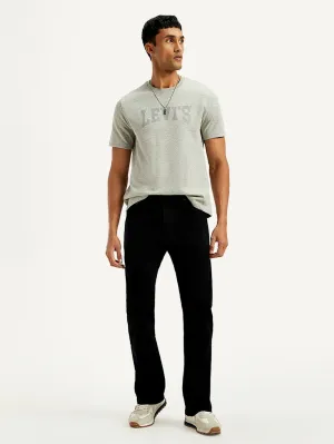 Formal Adult Fashion Everyday Loose Music Event Men's 517 Black Bootcut Fit Mid Rise Jeans