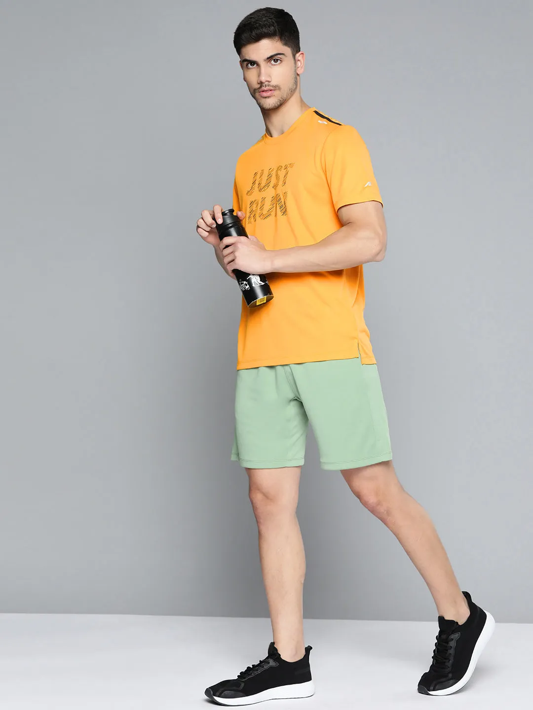 Event Vibe Sustain Glow Alcis Men Typography Printed Anti Static Slim Fit Sports T-shirt