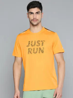 Dynamic Glow Alcis Men Typography Printed Anti Static Slim Fit Sports T-shirt