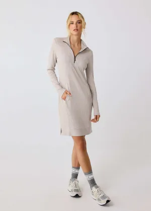 Traverse 1/2 Zip Dress Suede Mood