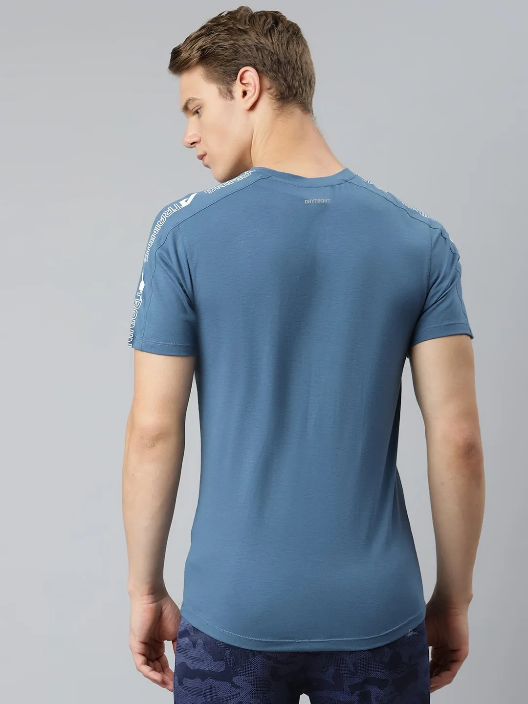 Alcis Men Blue Brand Logo Printed Slim Fit T-shirt Sea Fit Speed Soul