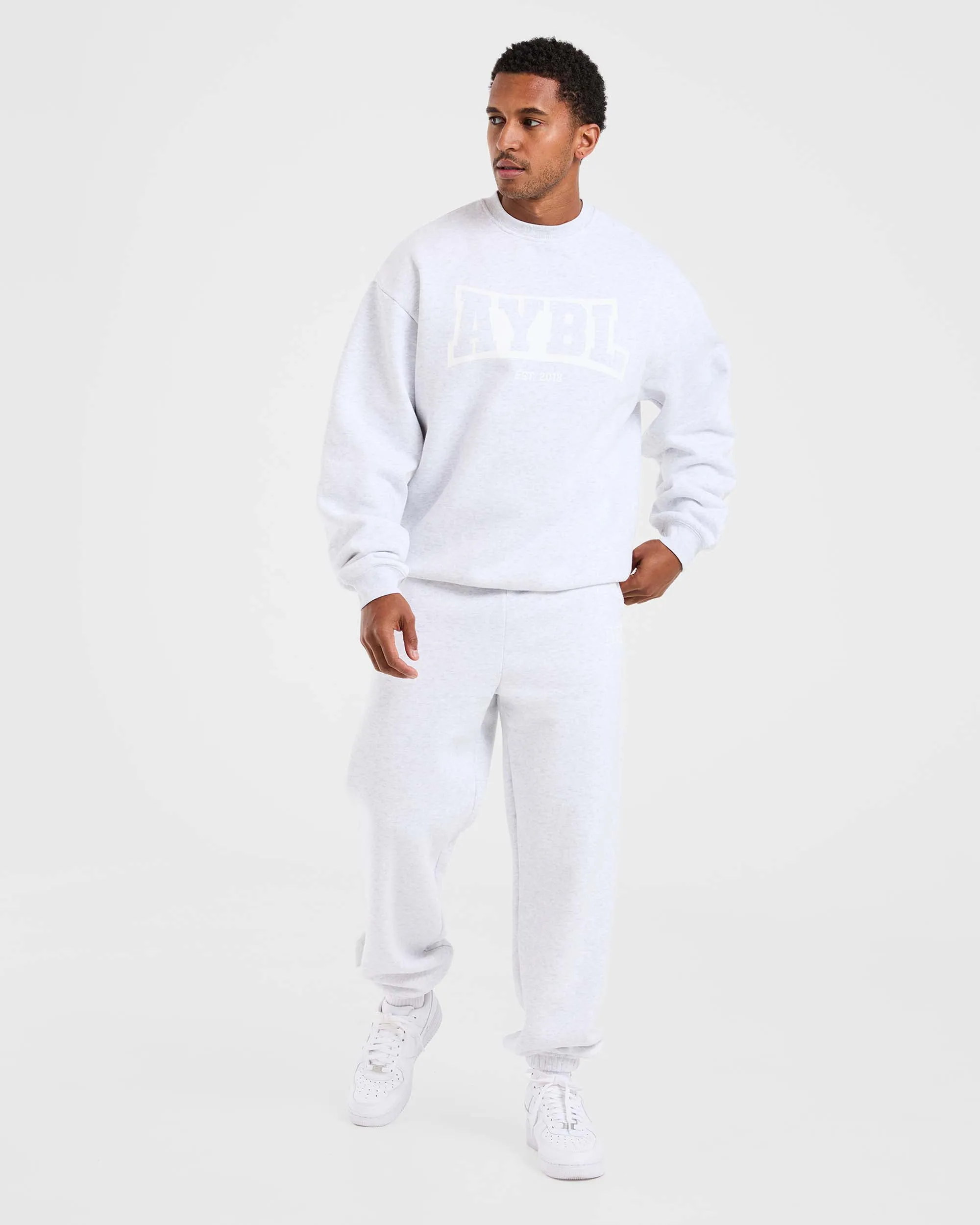 Academy Oversized Joggers - Grey Marl Seamless Waist Technology