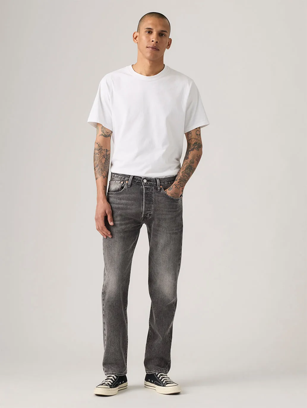 Traveler Gear Luxury Men's 501 Grey Straight Fit Mid Rise Jeans