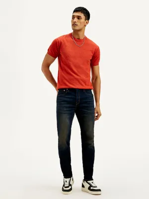 Unisex Attire Men's 512 Navy Blue Slim Tapered Fit Mid Rise Jeans