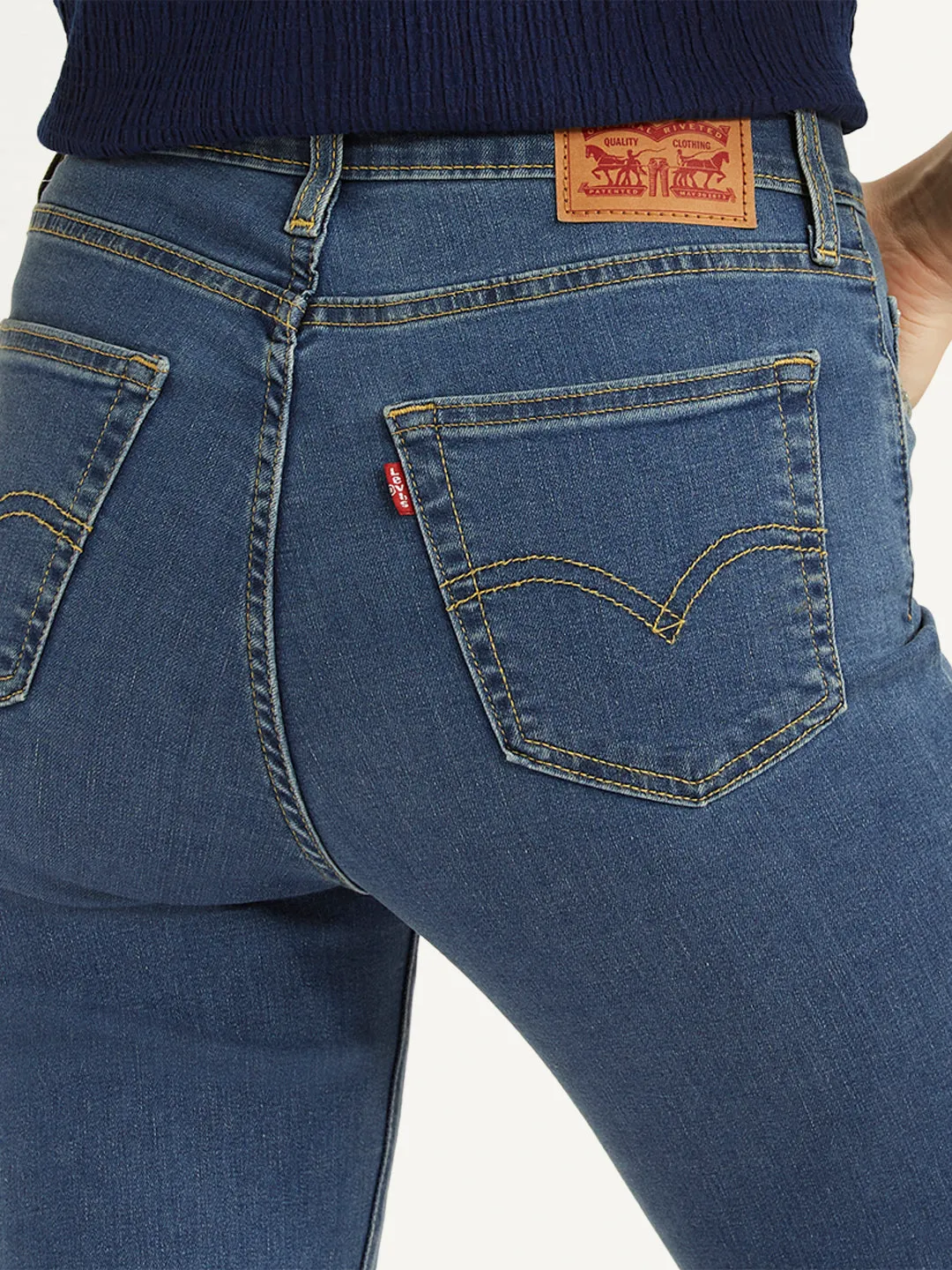 Women's 724 Blue Straight Fit High Rise Jeans Artist Vibe Sustainable