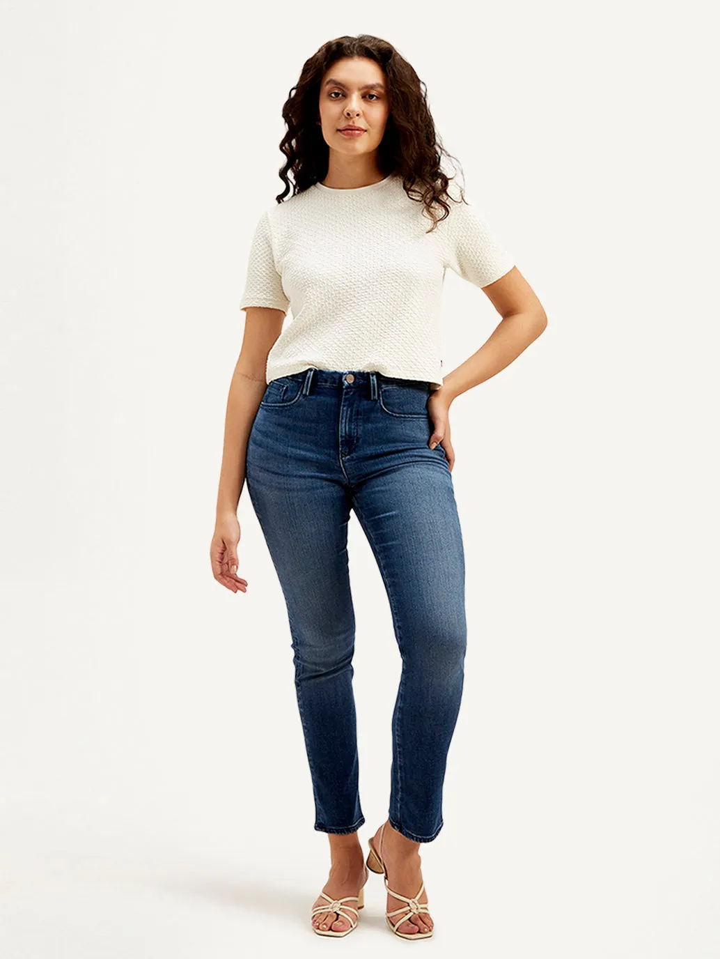 Women's Redloop Dark Blue Loose Fit High Rise Jeans Go-to Wear