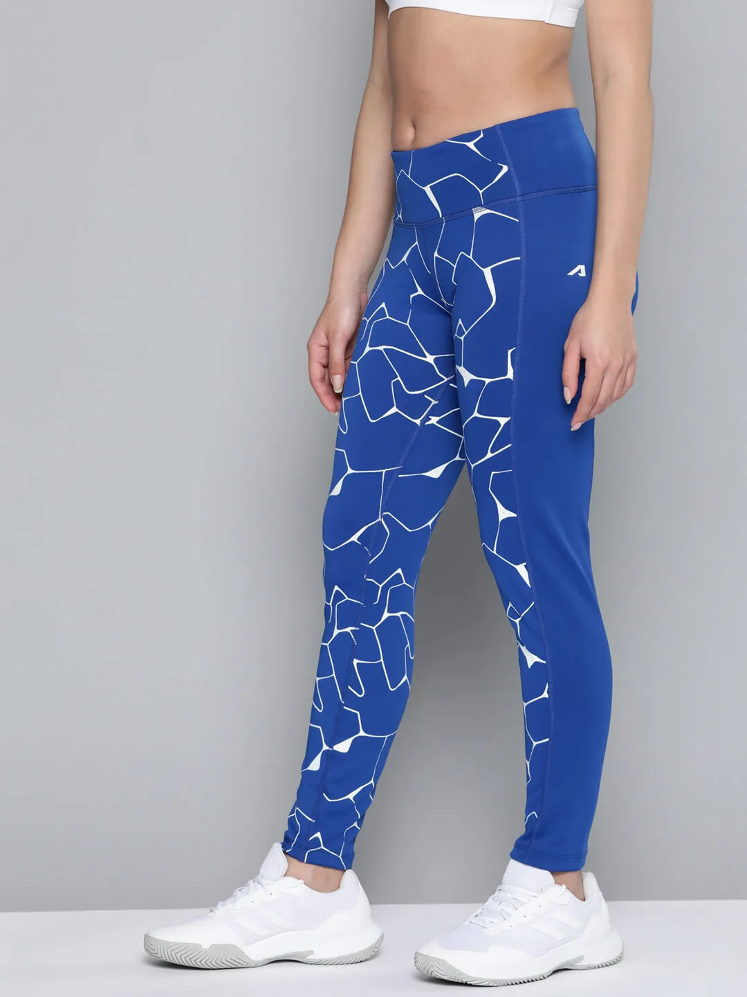 Yoga Class Beginner Level Mountain Hike Eco Shopper Alcis Women Blue Printed Sports Tights