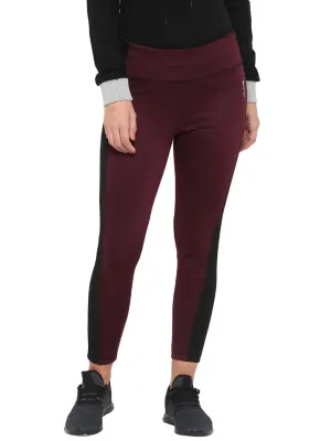 High Elasticity Thermal Warm Holiday Outfit Alcis Women Solid Maroon Tights