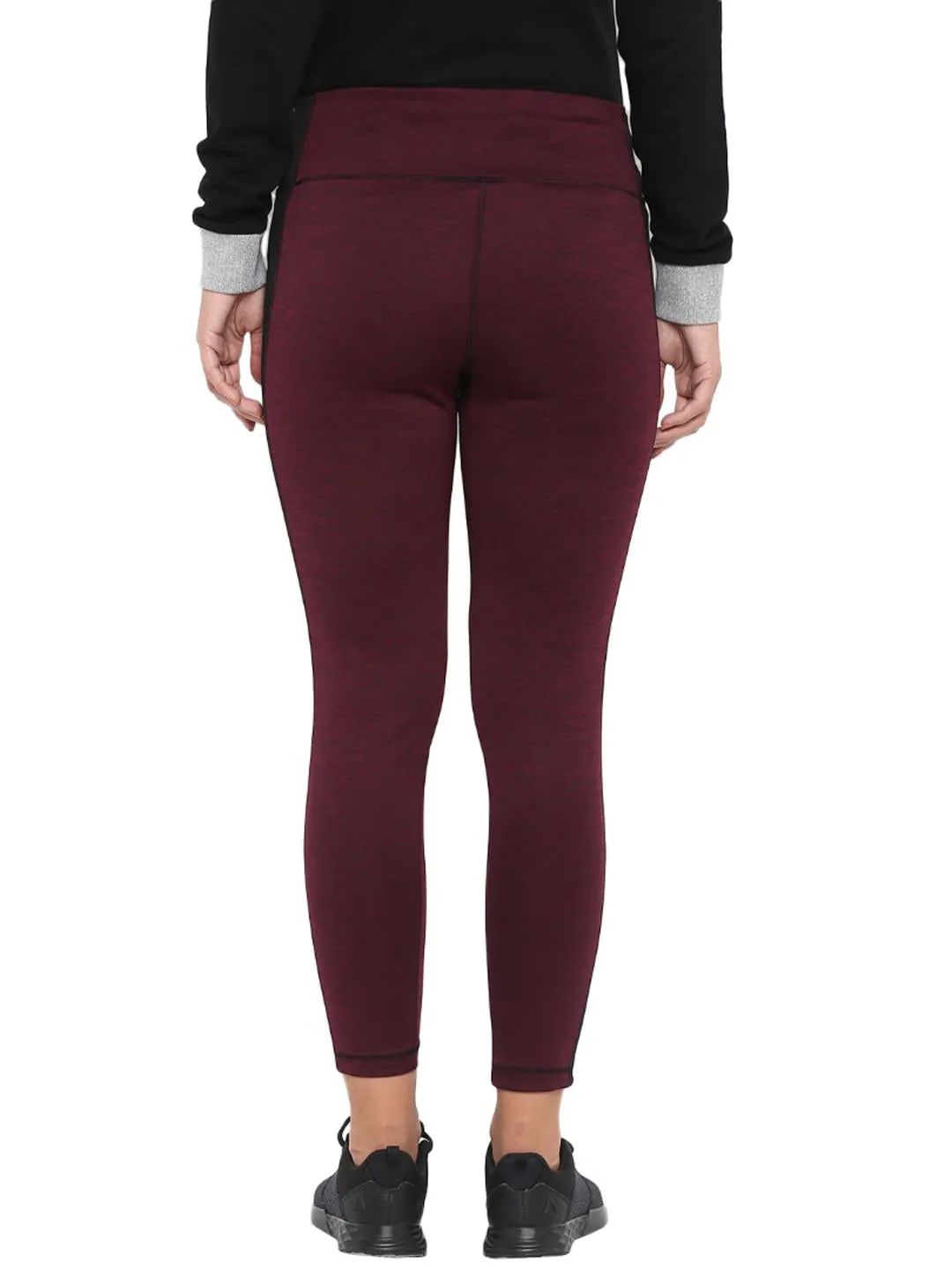Alcis Women Solid Maroon Tights For Teens Soft Touch Beginner Level City Walk