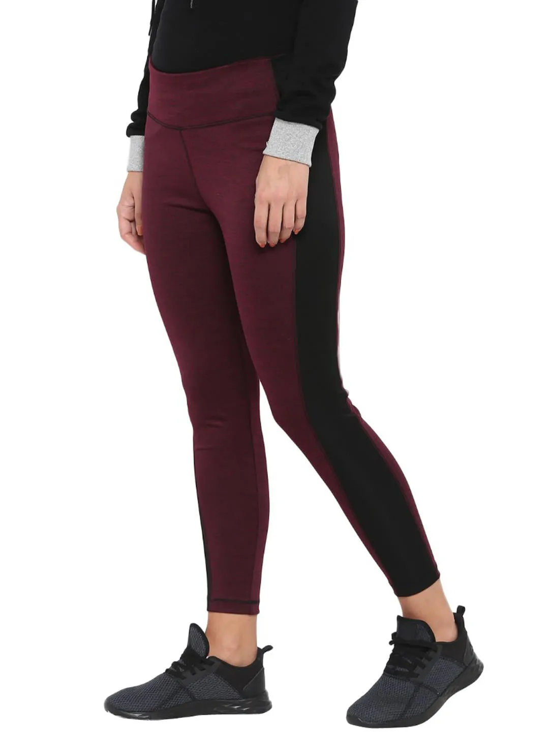 Easy Wash All Ages Double Layer Alcis Women Solid Maroon Tights