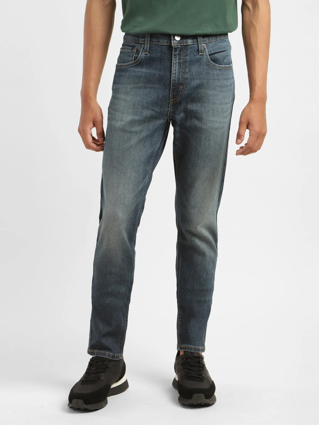 Daily Uniform Lightweight Morning Stroll Durable Men's 512 Navy Blue Slim Tapered Fit Mid Rise Jeans