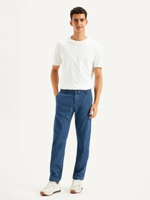 Men's Blue Tapered Fit Mid Rise Jeans Comfy Choice