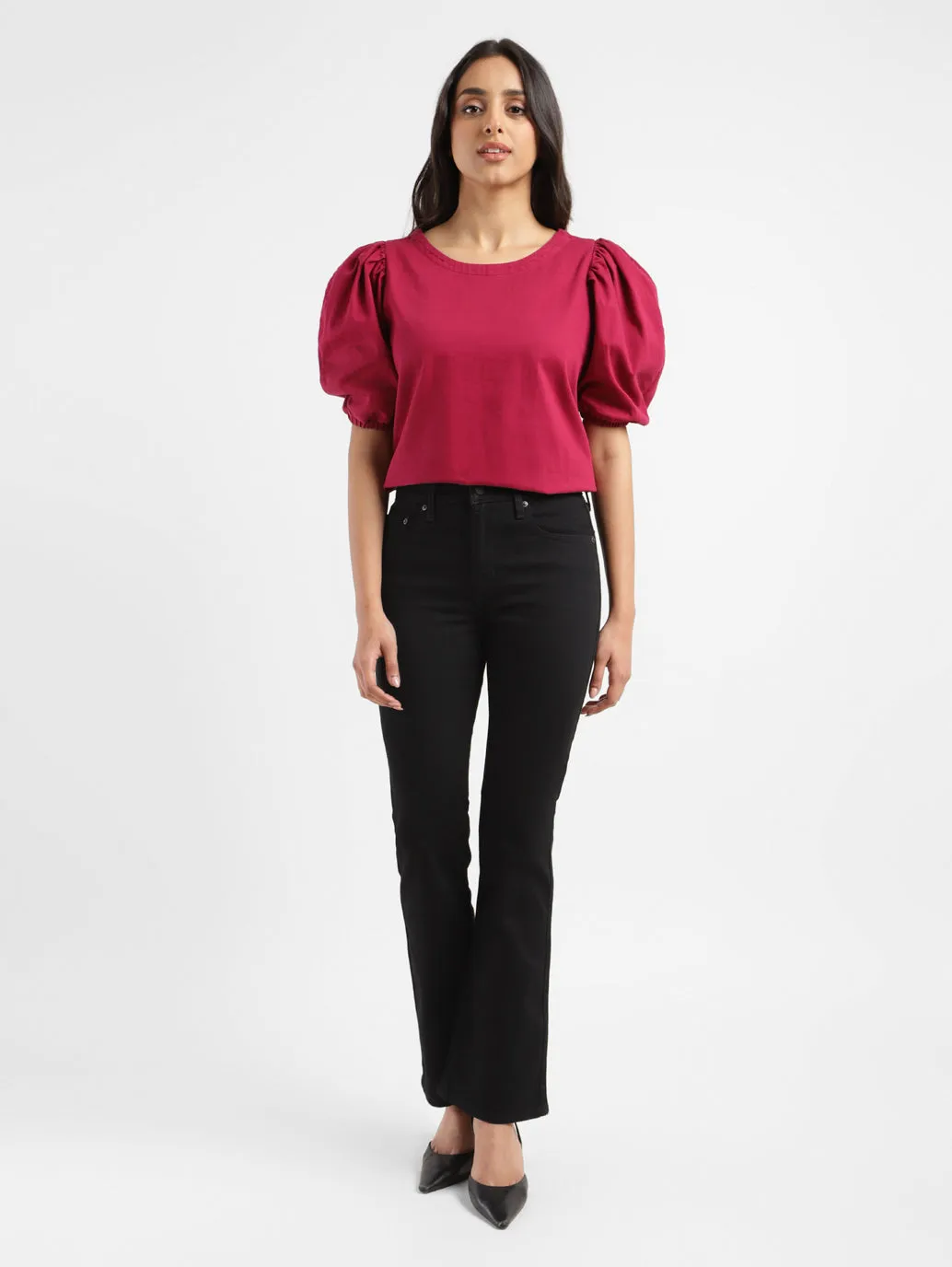 Women's 725 Black Flared Fit Mid Rise Jeans Perfect for All Travel Ready