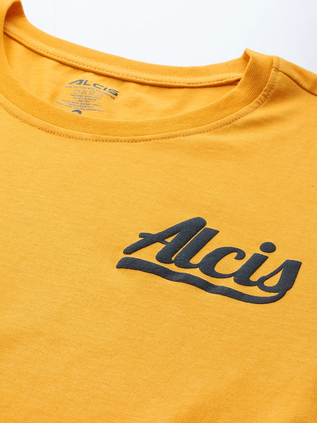 Fine Weave Alcis Men Yellow White Colourblocked Dry Tech Slim Fit Sports T-shirt
