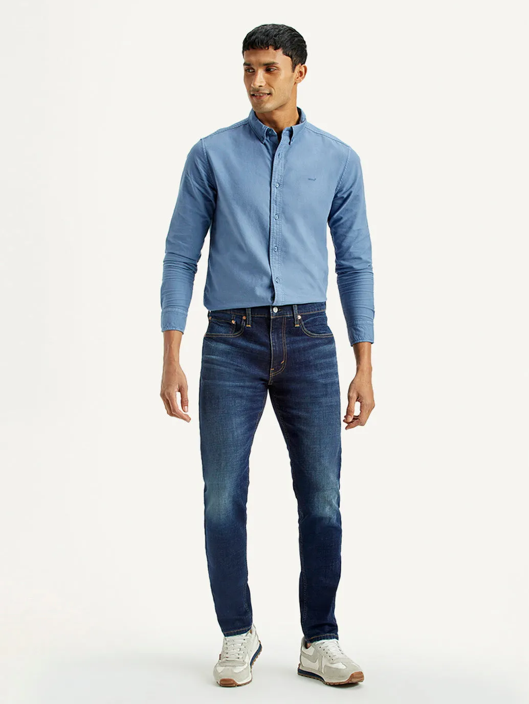 Men's 512 Dark Indigo Slim Tapered Fit Mid Rise Jeans Shopping Day High Quality Weekend Style