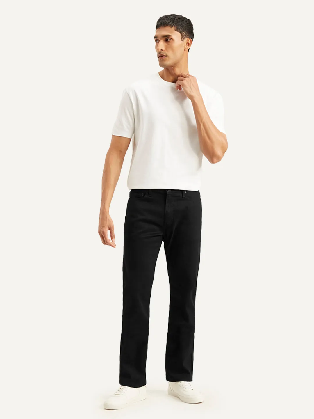Universal Basic Men's 513 Black Slim Straight Fit Mid Rise Jeans
