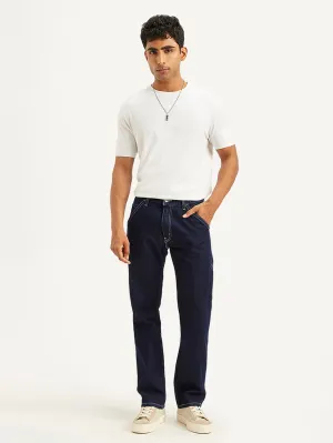 Men's 555 Navy Blue Loose Fit Mid Rise Jeans Essential Wardrobe Modern Weekend Style