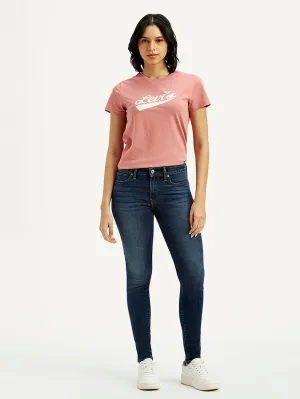 Tailored Silhouette Women's 711 Dark Indigo Skinny Fit Mid Rise Jeans