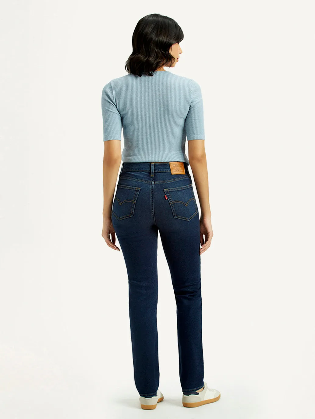 Women's 724 Dark-Blue Straight Fit High Rise Jeans Wear It All Sharp Silhouette