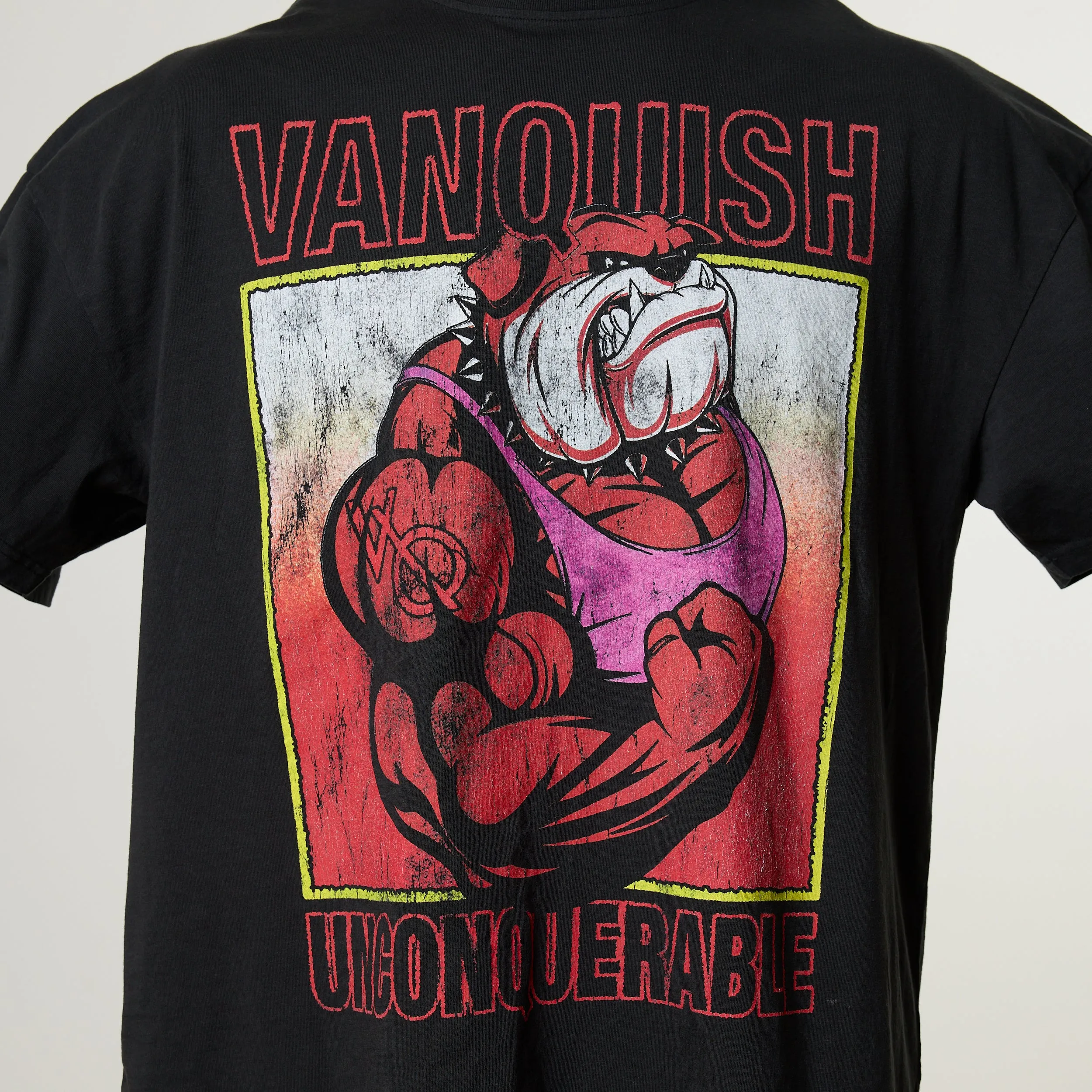 Street Trend Look Vanquish Obsidian Black Bulldog Oversized Boxy T Shirt