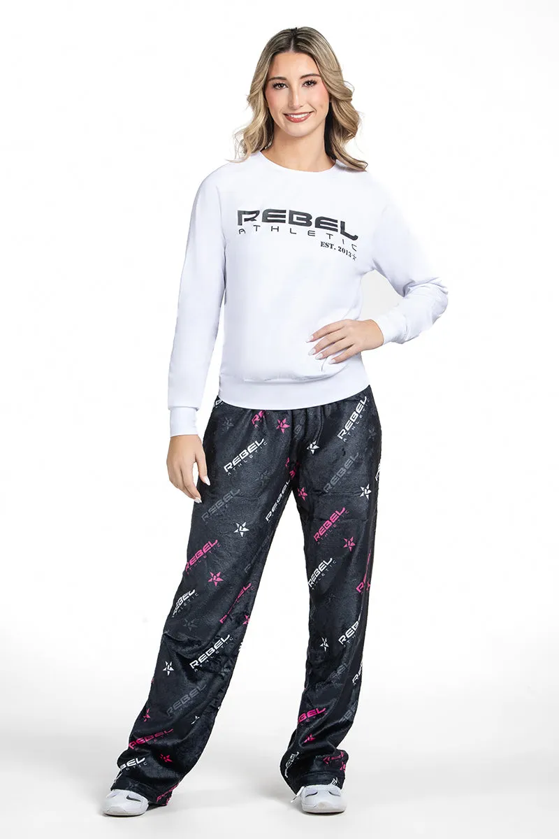 Anti Pilling Easy Care Fabric Plush Lounge Pant in Hyper Pink Rebel Level