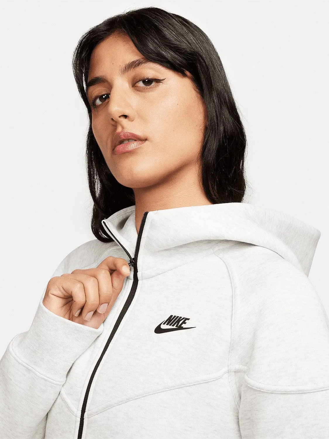 Feminine Style Cropped Style Sportswear Tech Fleece Windrunner Full-Zip Hoodie