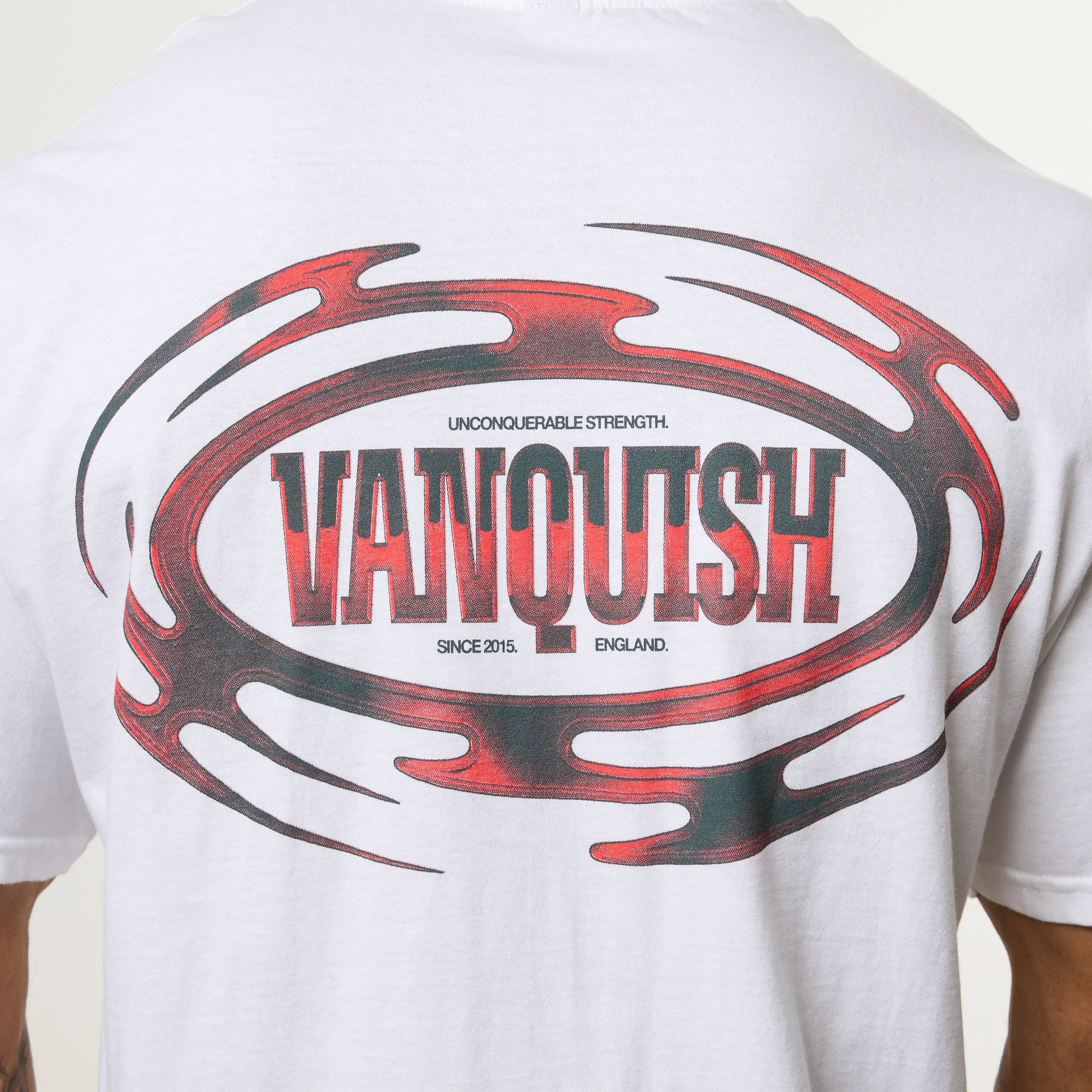 Water Based Ink Print Vanquish Revolve Chrome White Oversized T Shirt