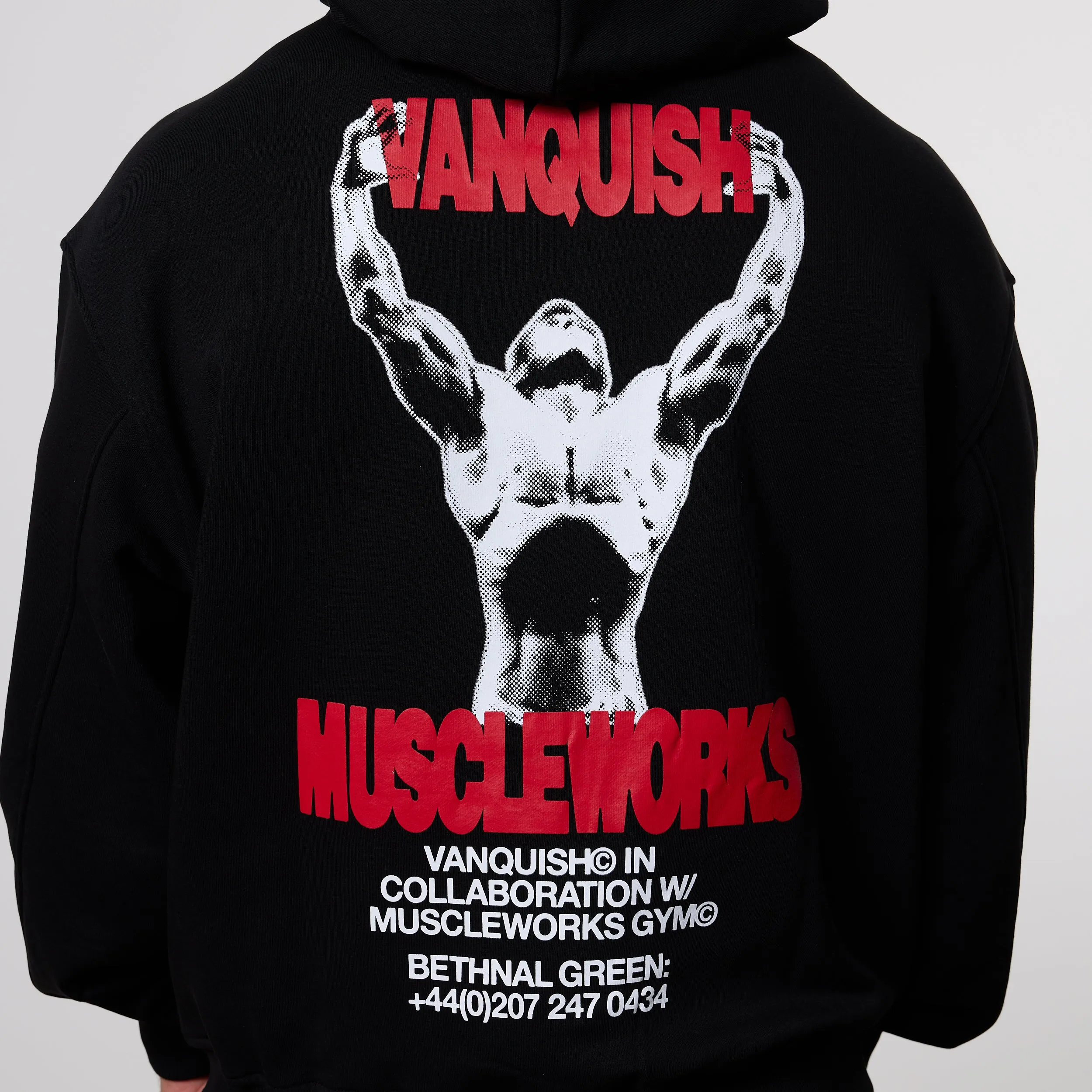 Chest pocket Modern Aesthetic Vanquish x Muscleworks Black Oversized Hoodie