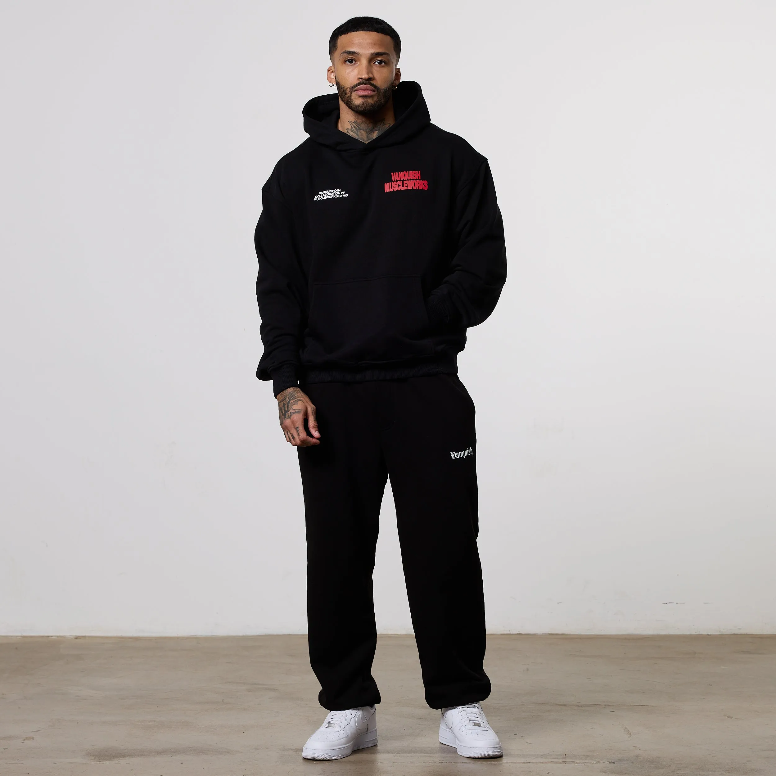 Contemporary Fashion Men's Vanquish x Muscleworks Black Oversized Hoodie