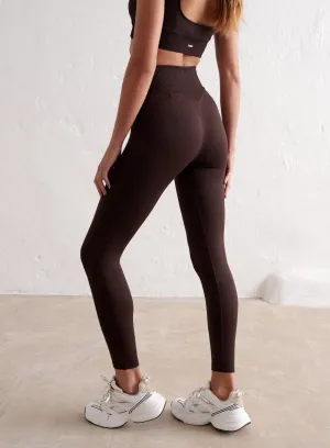 Cacao Ribbed Seamless Tights Urban Style