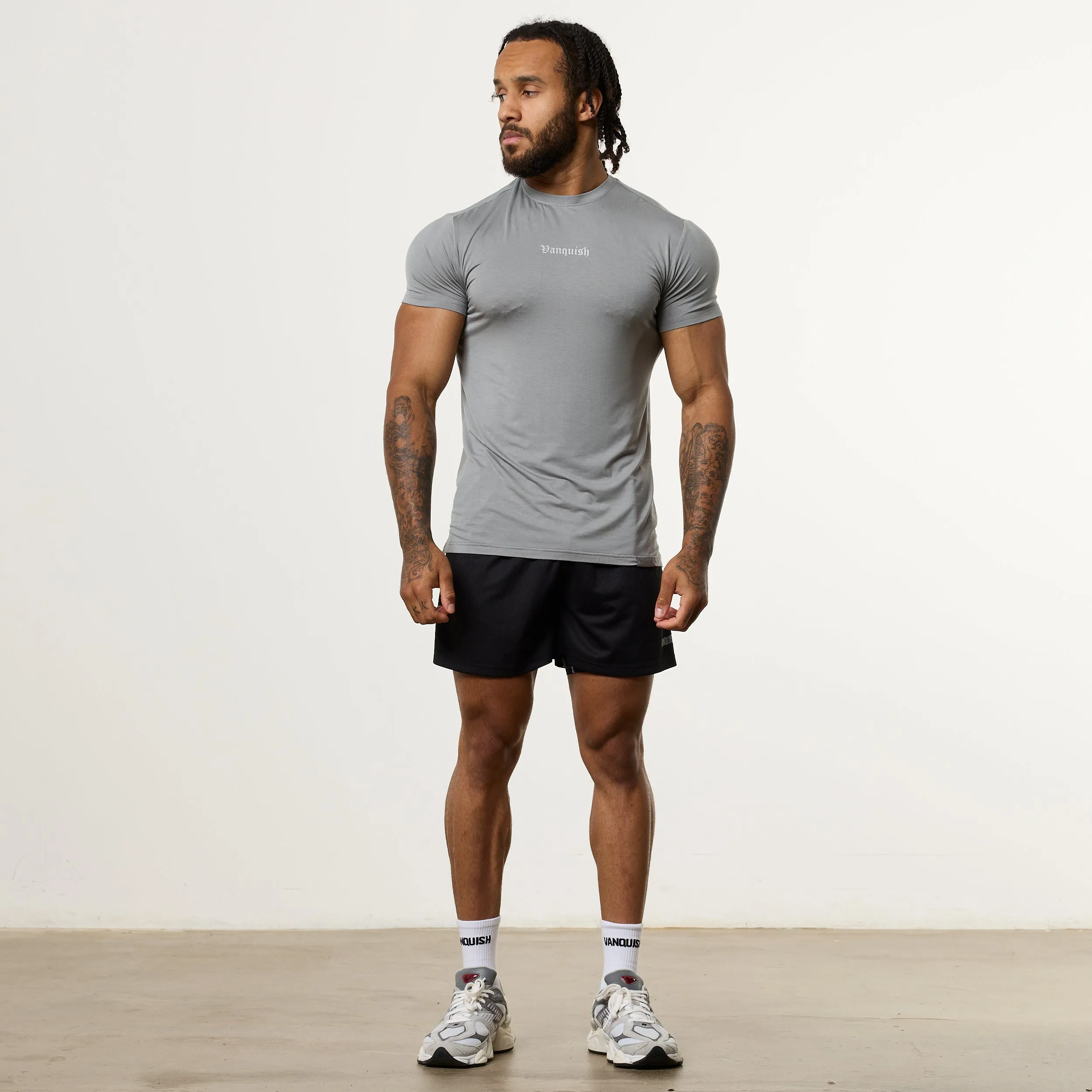 Vanquish Ultra Soft Steel Grey Slim Fit T Shirt Garment Dyed