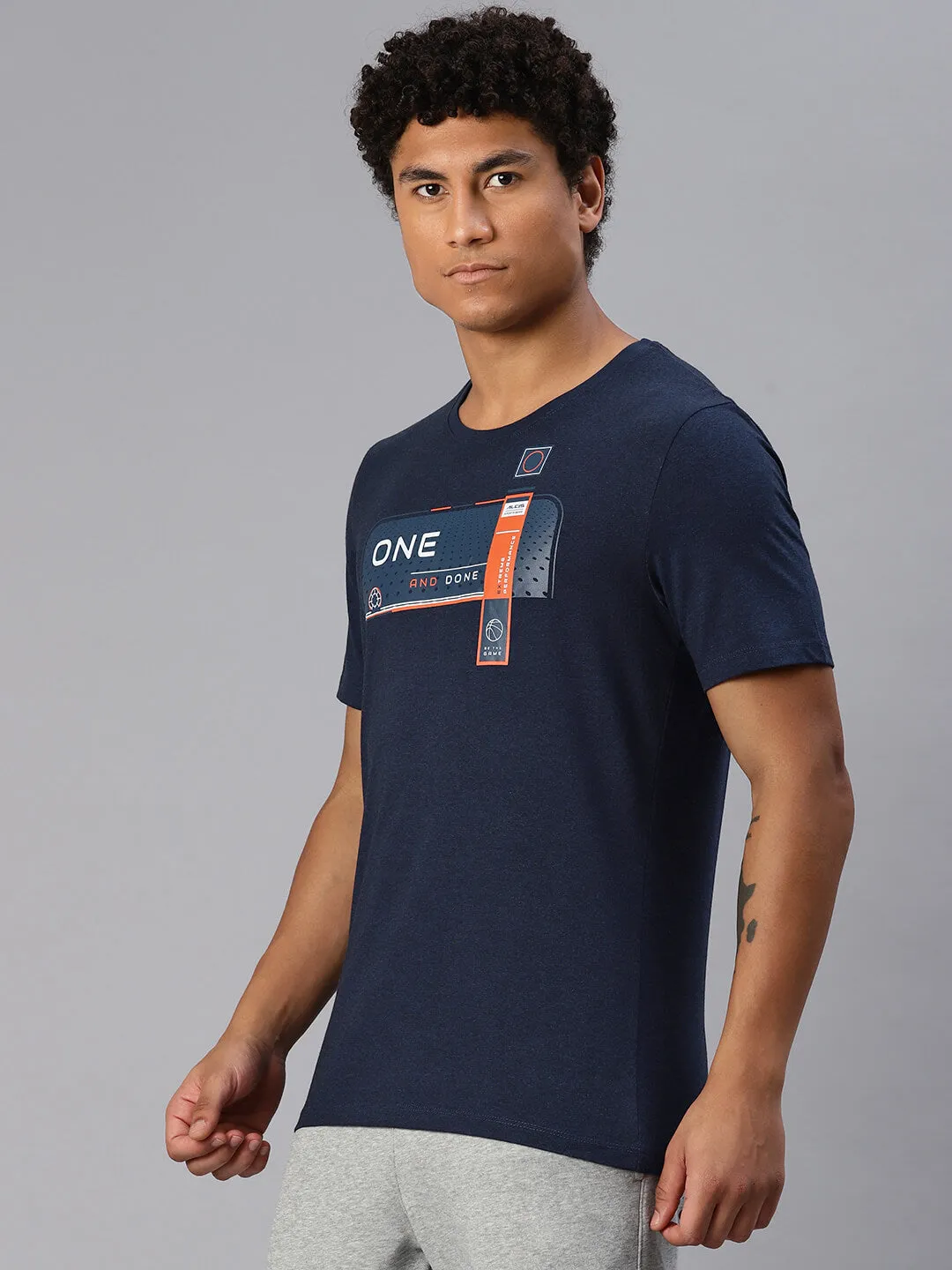 Alcis Men Printed T-shirt Sustain Glow Ocean Fit