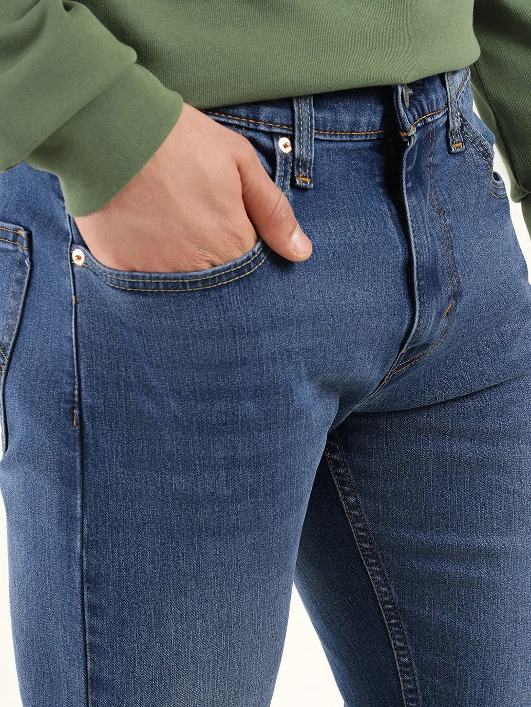 Men's 512 Indigo Slim Tapered Fit Mid Rise Jeans Lightweight Construction
