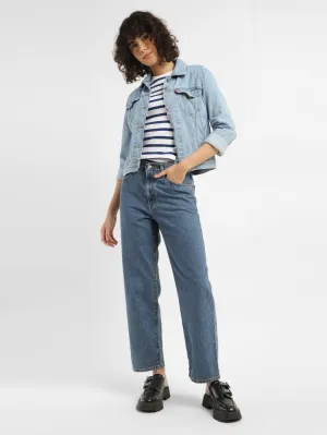 City Approved Women's 94 Blue Baggy Fit High Rise Jeans