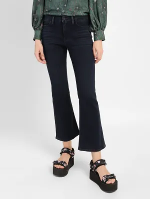 Women's 715 Blue Flared Fit Mid Rise Jeans Advanced Stretch Recovery Rainy Day Brunch Outfit