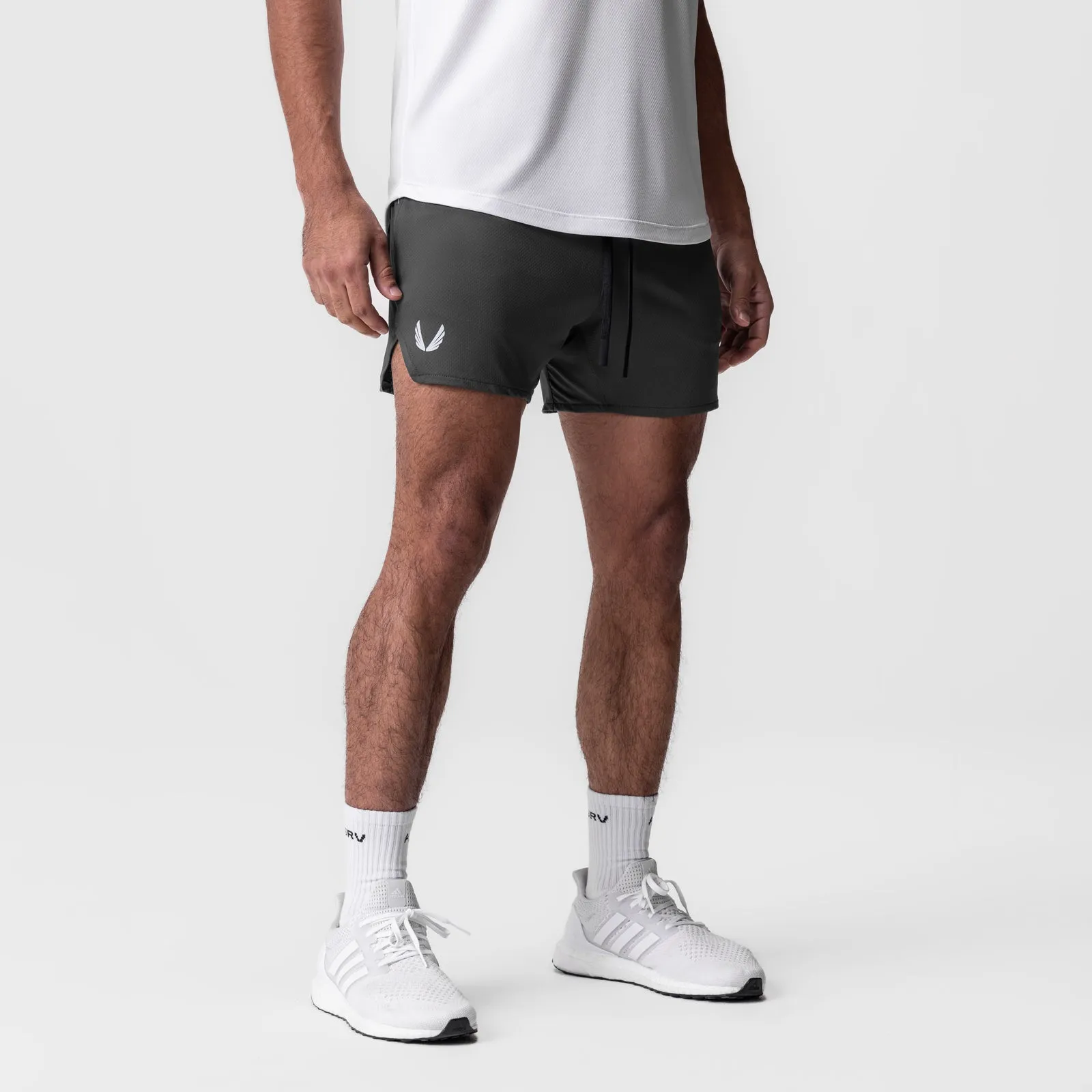 Heat Ready Reinforced Hems 0993. AeroSilver? 5" Linerless Short - Space Grey