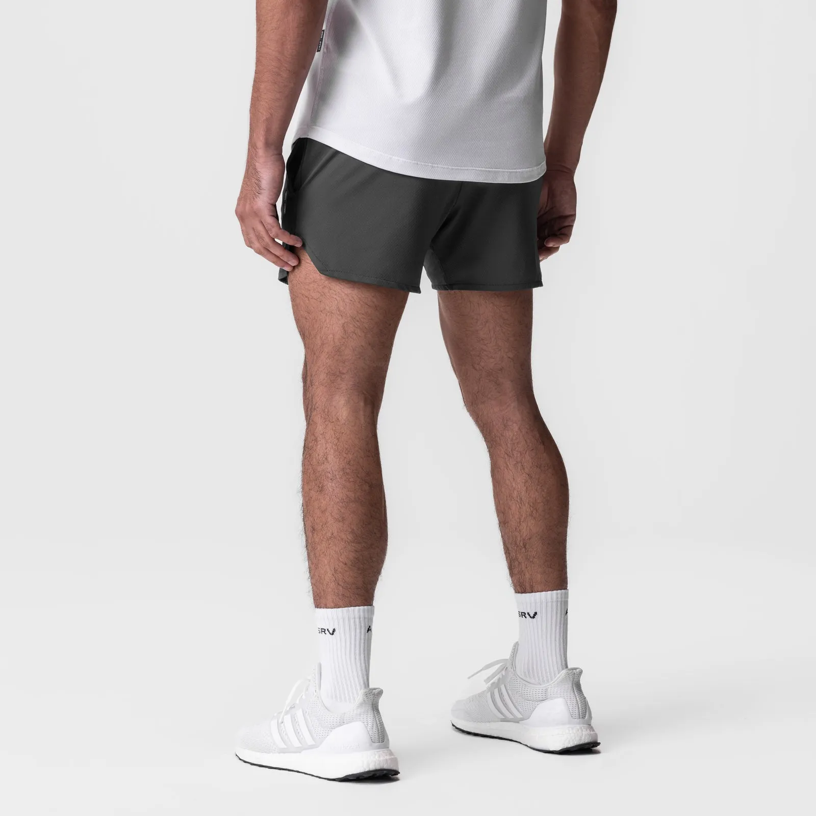 0993. AeroSilver? 5" Linerless Short - Space Grey Moisture wicking Reflective accents
