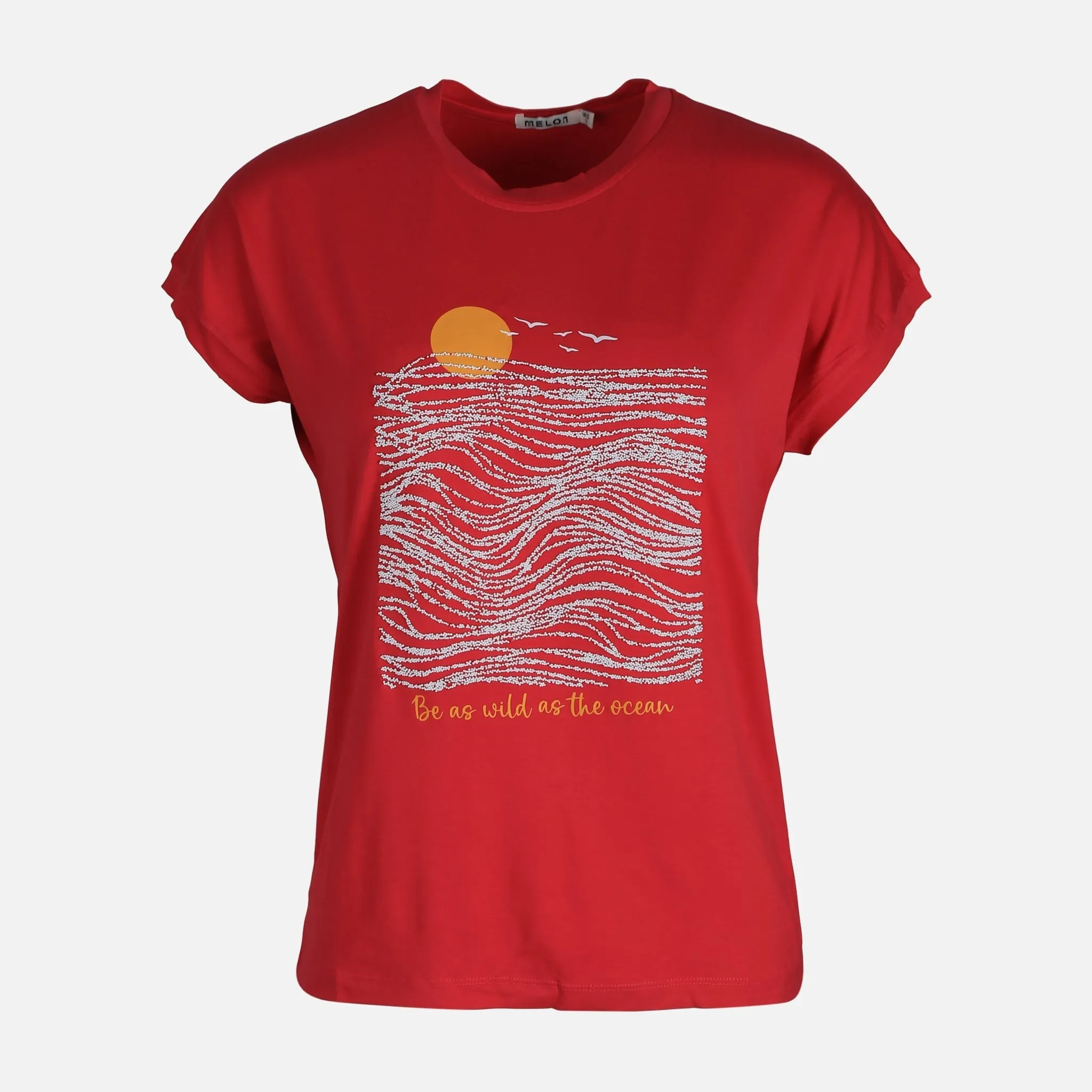 WOMEN VISCOSE LOOSE SHORT SLEEVE TEE Antibacterial Finish Quiet Charm