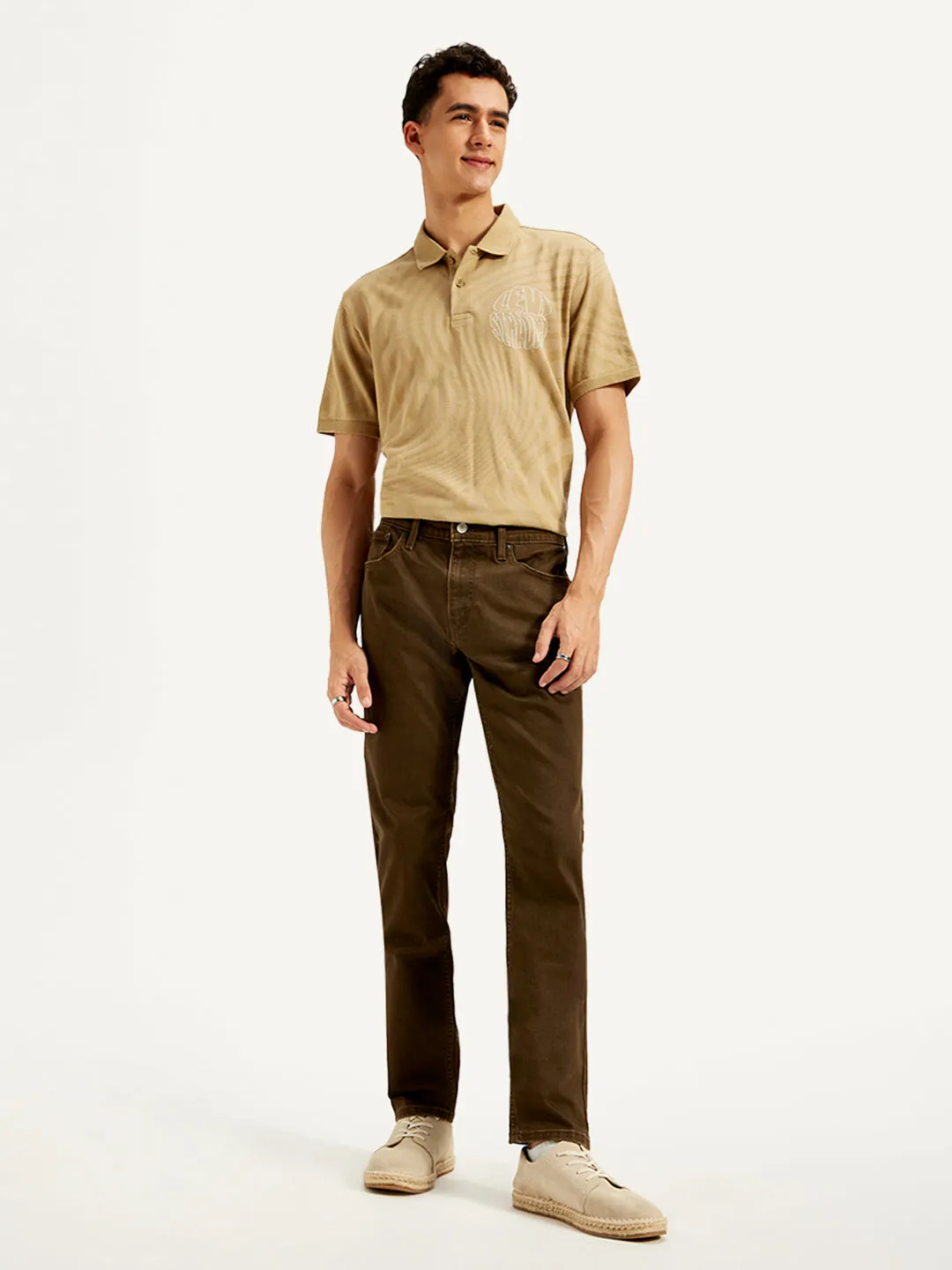 Core Fit Men's 512 Brown Slim Tapered Fit Mid Rise Jeans