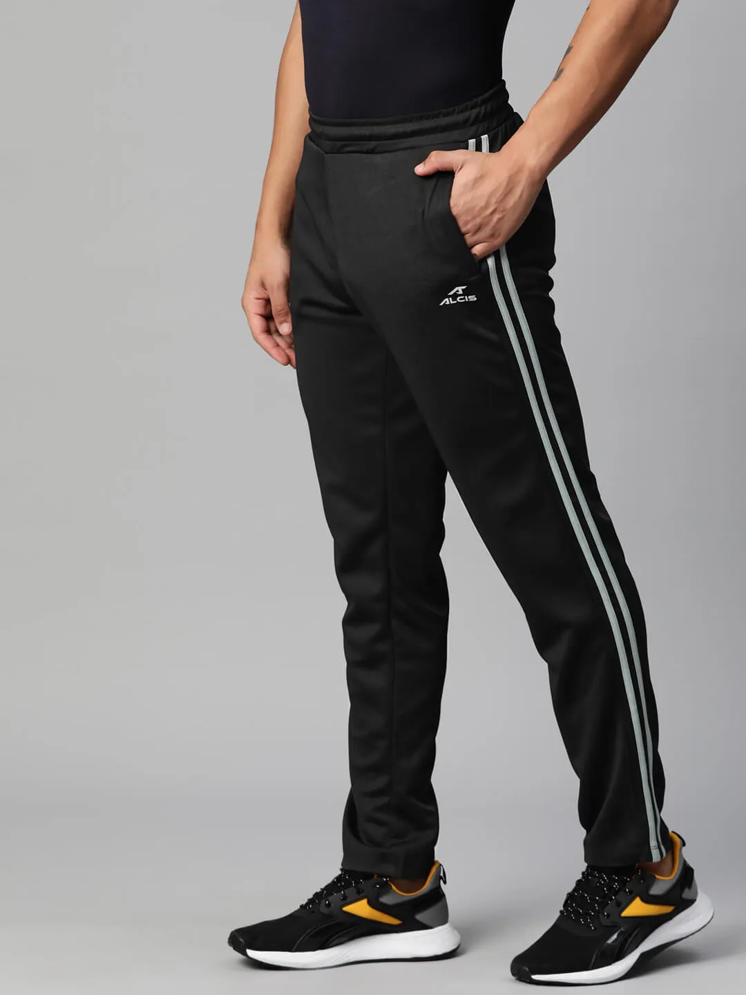 Alcis Men Side Striped Dry-Tech Anti Static Track Pant Multi Pocket Configuration