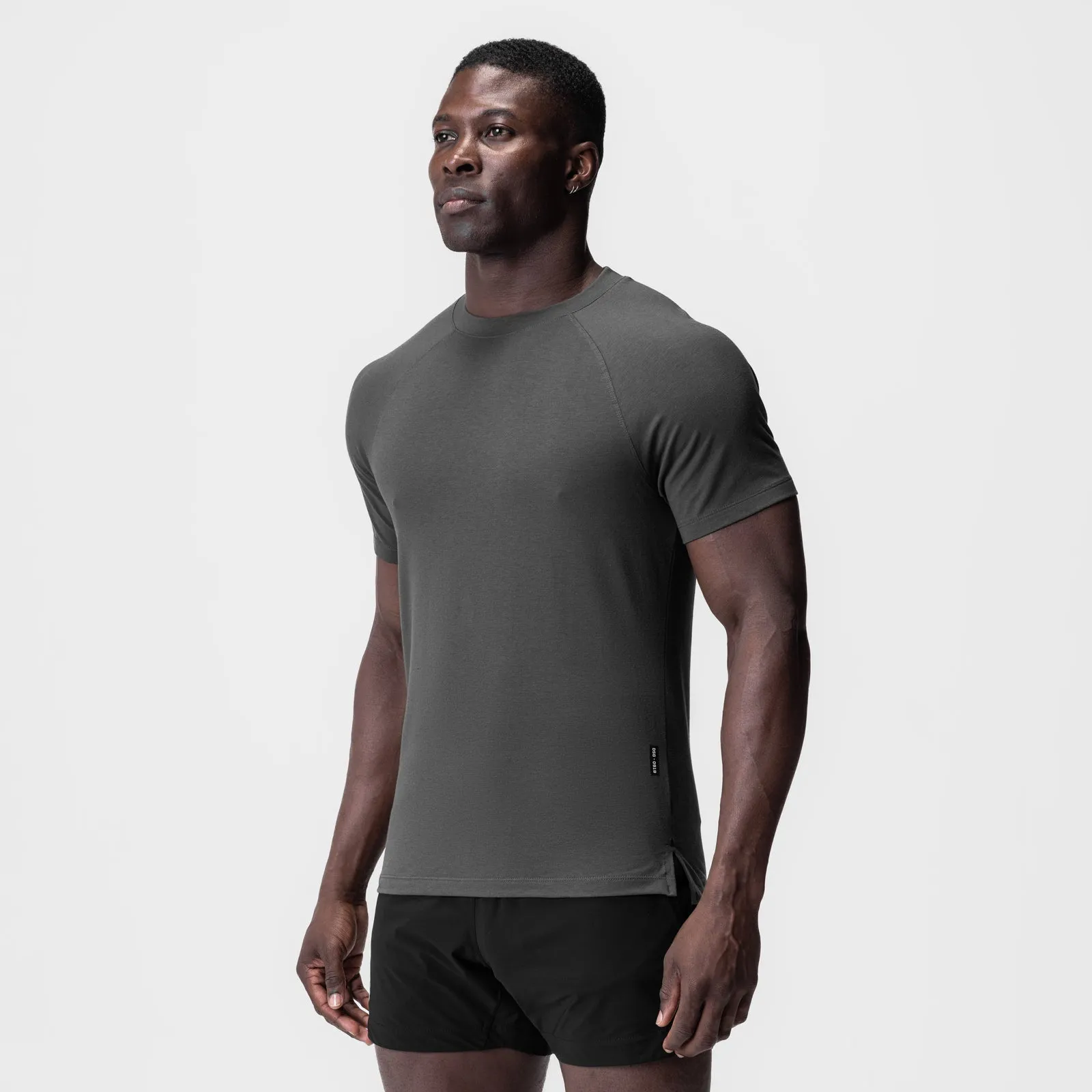 Active Comfort Style 0919. Supima? Fitted Tee - Space Grey