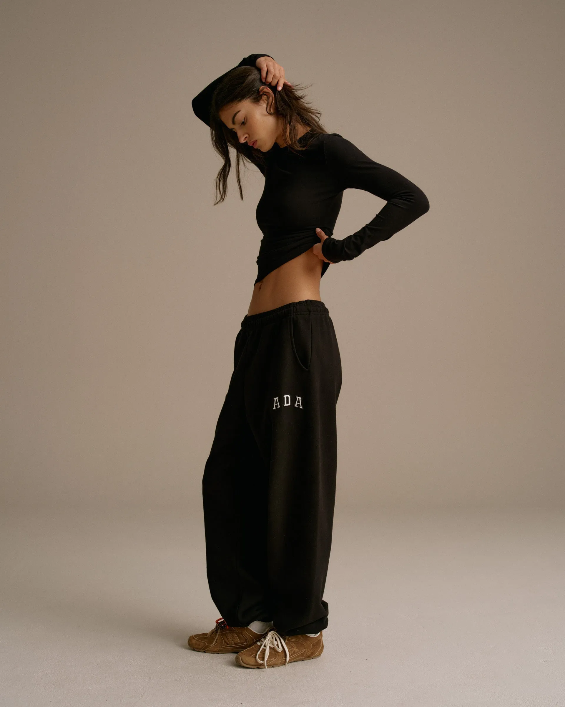 Quick Release Buckle ADA Sweatpants - Black